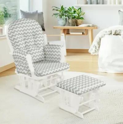 Baby Nursery Relax Rocker Rocking Chair Glider and Ottoman Set