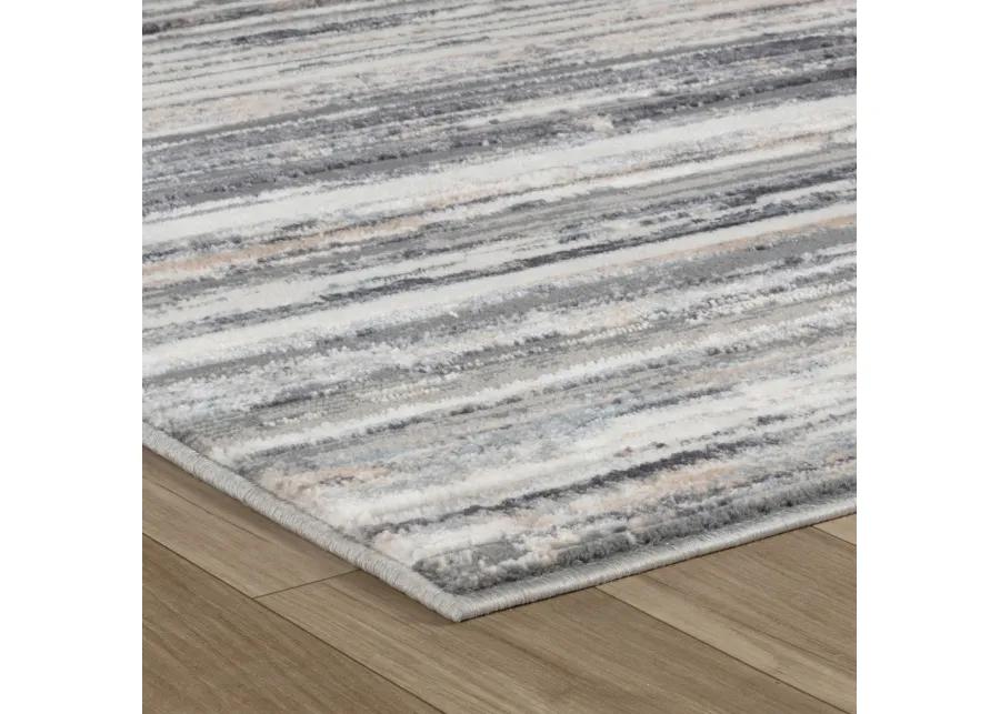 Atlas Lines Abstract Blue Grey Indoor Area Rug