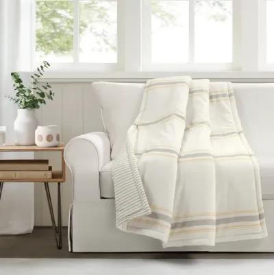 Farmhouse Stripe Reversible Cotton Throw