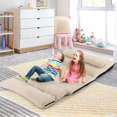 Adjustable Floor Sofa Bed with 2 Lumbar Pillows