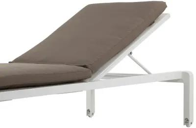 76 x 25 Outdoor Lounger Cushion, 2 Inch Thick Padding, Modern Gray Fabric-Benzara