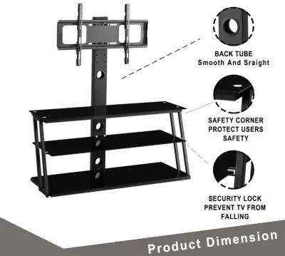 Hivvago MultiFunctional Angle And Height Adjustable Tempered Glass TV Stand