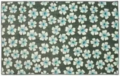 Simple Floral Aqua 2' x 3' 9" Kitchen Mat