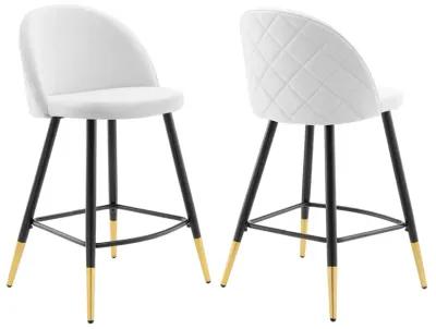 Cordial Performance Velvet Counter Stools - Set of 2