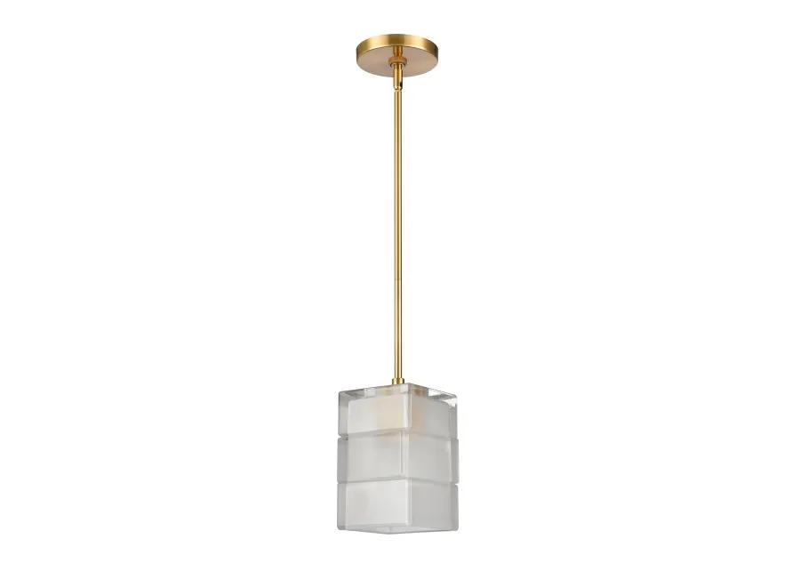 Brass Ice Blocks 6'' Wide 1-Light Mini Pendant