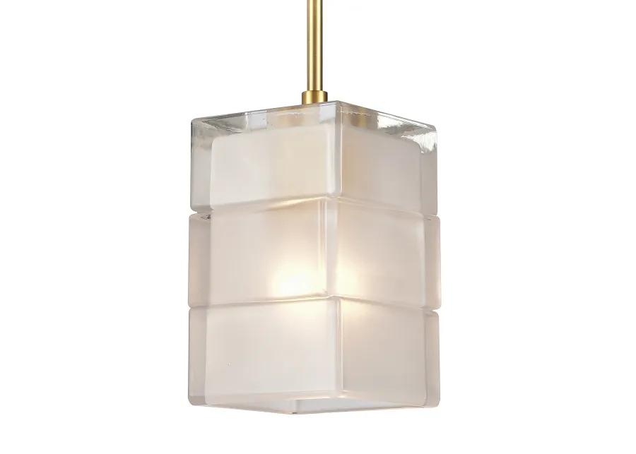 Brass Ice Blocks 6'' Wide 1-Light Mini Pendant