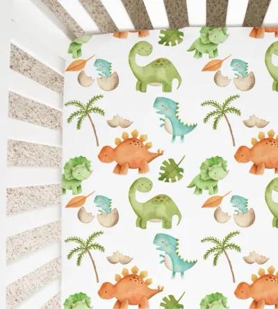 Super Soft Fitted Crib Sheet - Dino