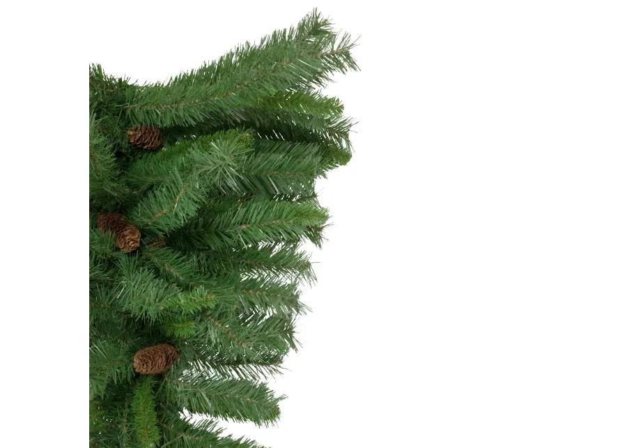 42" Black River Pine Artificial Christmas Teardrop Swag with Pine Cones  Unlit