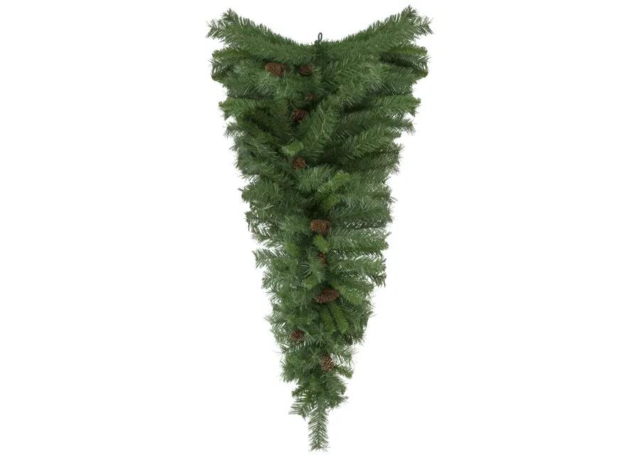 42" Black River Pine Artificial Christmas Teardrop Swag with Pine Cones  Unlit