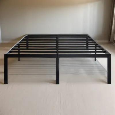 Hivvago King size 18-inch High Rise Heavy Duty Metal Platform Bed Fame with Steel Slats