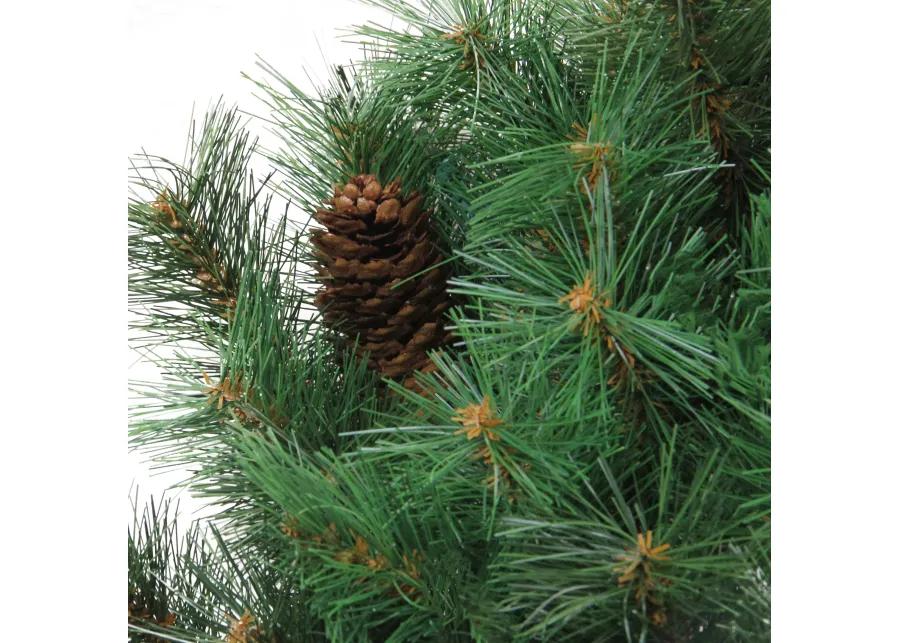 Green Royal Oregon Pine Artificial Christmas Wreath with Pinecones  48-Inch  Unlit