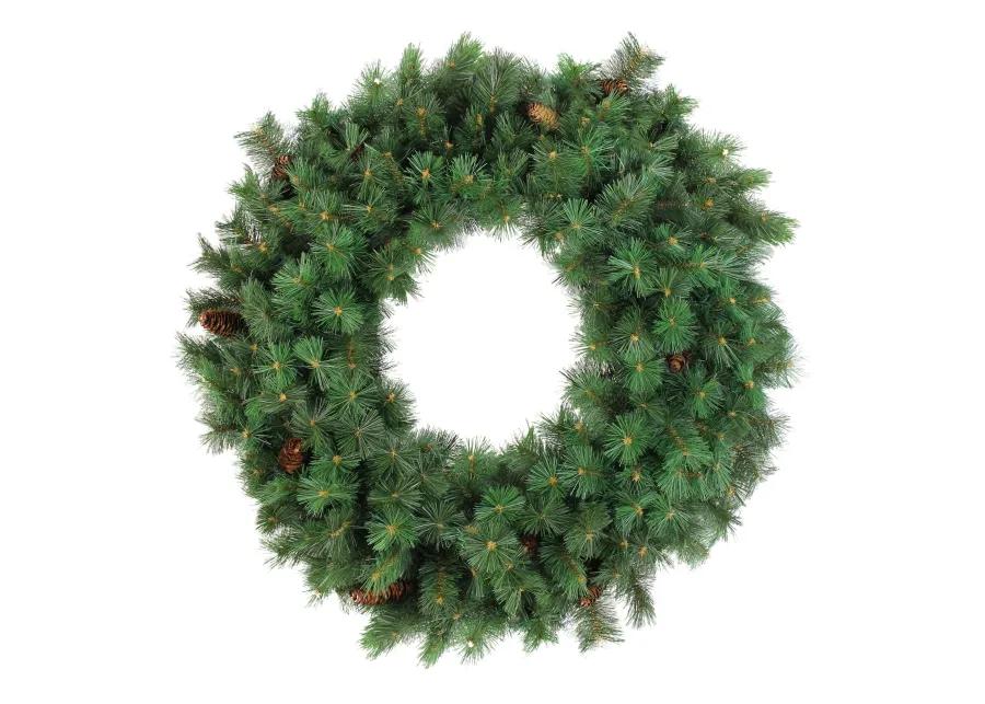 Green Royal Oregon Pine Artificial Christmas Wreath with Pinecones  48-Inch  Unlit