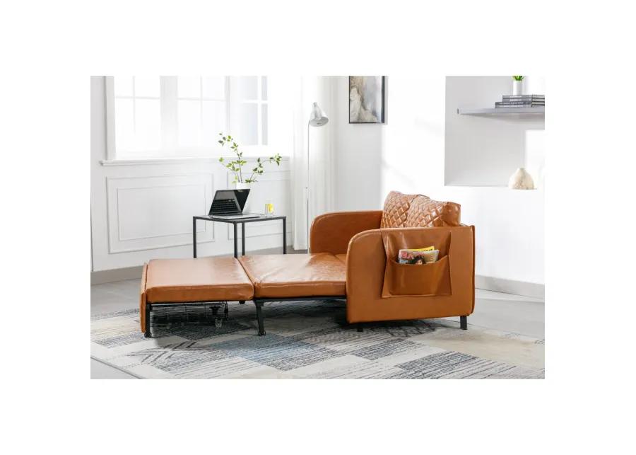 Convertible Sleeper Sofa Bed, Modern Velvet Loveseat Couch With Pull Out Bed, Small Love Seat