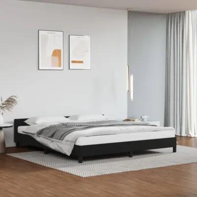 vidaXL Faux Leather Bed Frame with Headboard, California King Size, Black, Durable Plywood and Engineered Wood Construction, Modern Design for Optimal Comfort