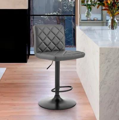 Duval Adjustable Blue Faux Leather Swivel Bar Stool