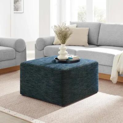 Callum Large 28" Square Woven Heathered Fabric Upholstered Ottoman