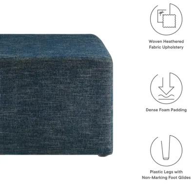 Callum Large 28" Square Woven Heathered Fabric Upholstered Ottoman