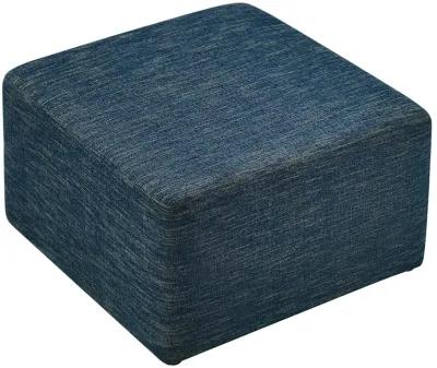 Callum Large 28" Square Woven Heathered Fabric Upholstered Ottoman