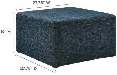 Callum Large 28" Square Woven Heathered Fabric Upholstered Ottoman