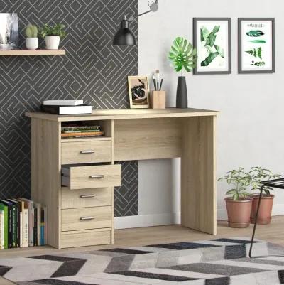 Tvilum Desk with 4 Drawers, Oak