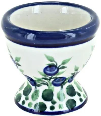 Blue Rose Polish Pottery Mosaic Flower Egg Cup