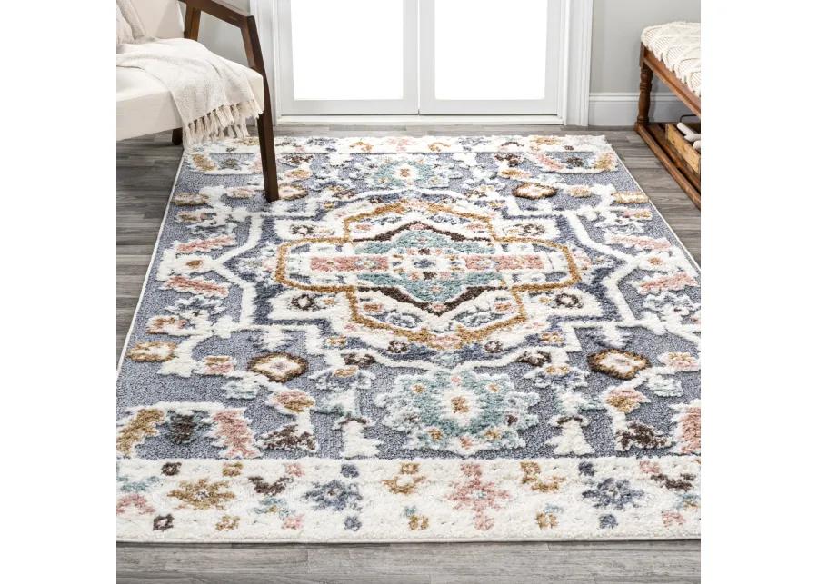 Aziza Persian Medallion High-Low Area Rug