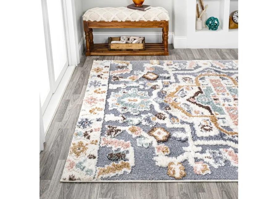 Aziza Persian Medallion High-Low Area Rug