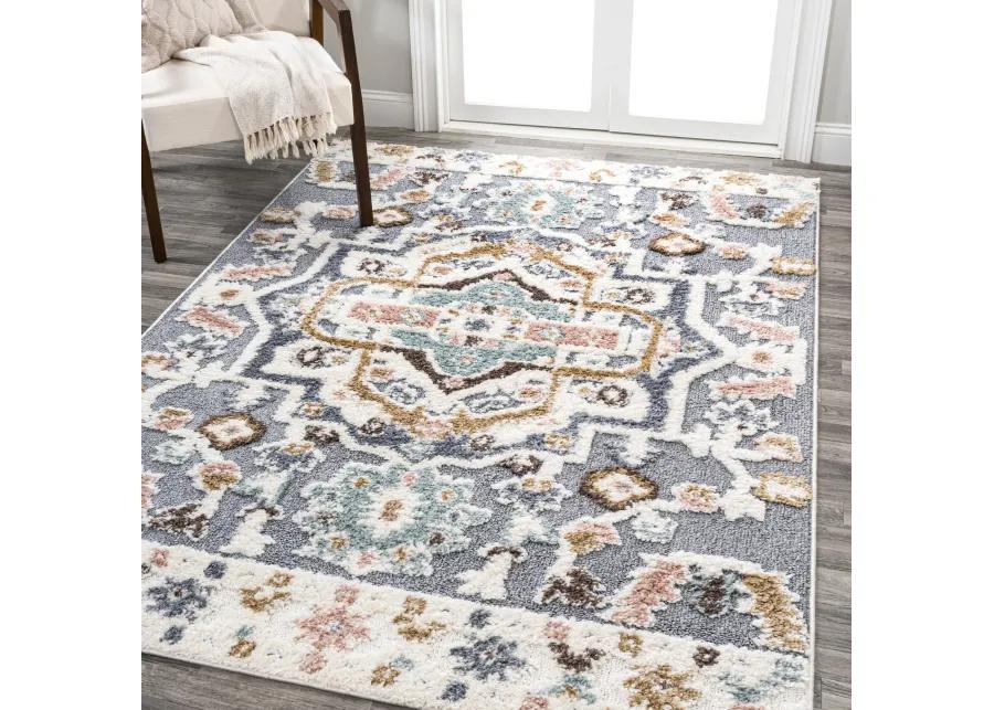 Aziza Persian Medallion High-Low Area Rug