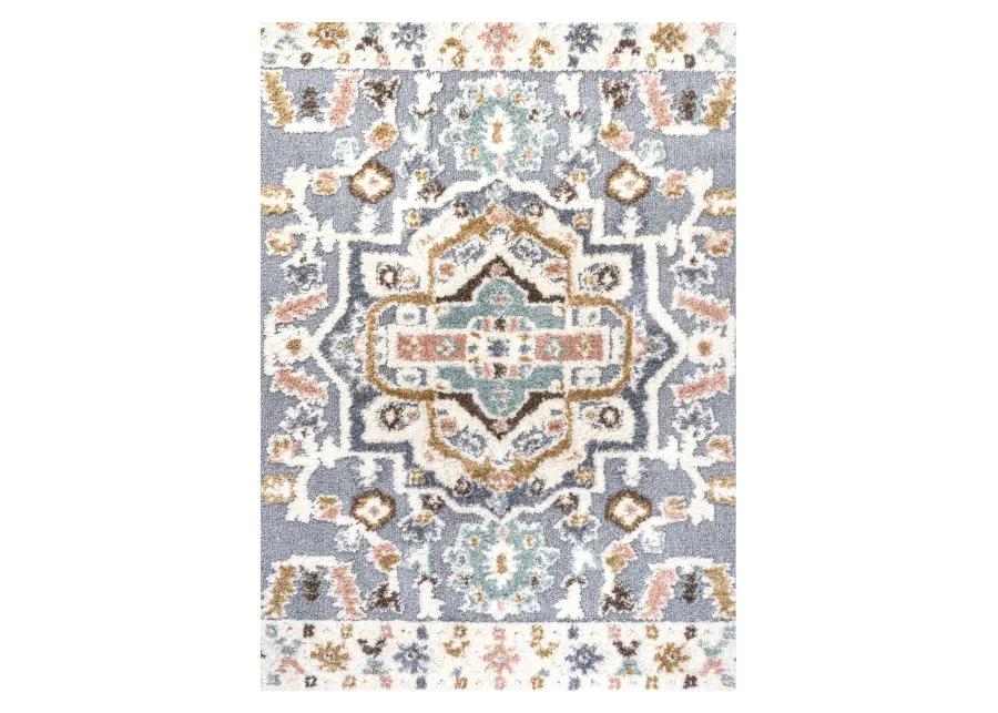 Aziza Persian Medallion High-Low Area Rug