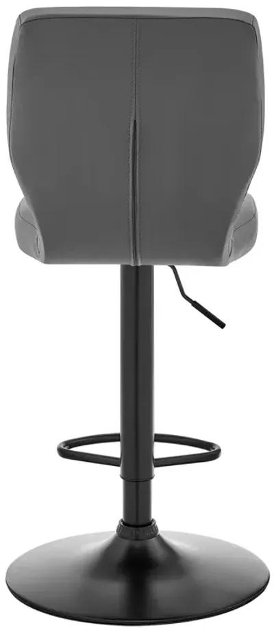 Bardot Adjustable Height Gray Faux Leather Swivel Stool