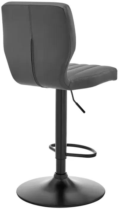 Bardot Adjustable Height Gray Faux Leather Swivel Stool