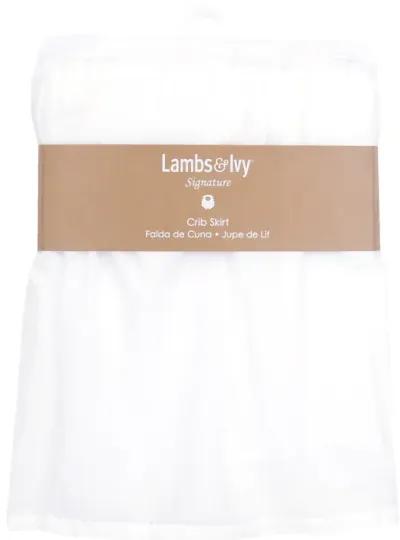 Lambs & Ivy Signature White Cotton Voile Ruffled Crib Skirt