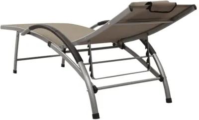 vidaXL Sun Lounger Textilene and Aluminum Taupe