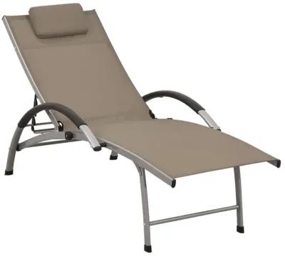 vidaXL Sun Lounger Textilene and Aluminum Taupe