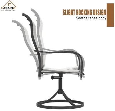 2 Piece Textilene Fabric Iron Frame Swivel Dining Chair