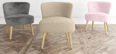 Elisha Boucle Kids Accent Chair with Natural Legs, Oatmeal