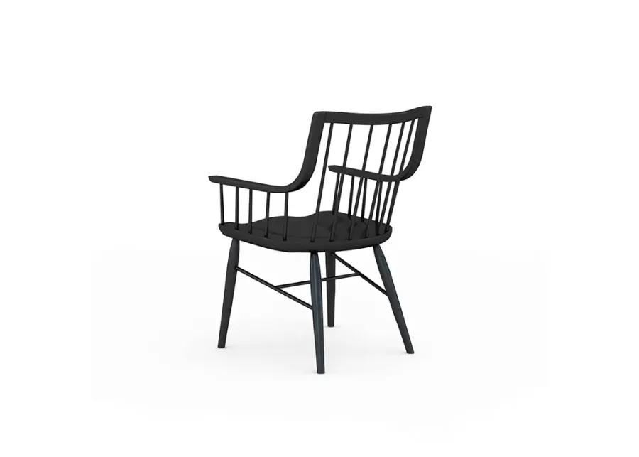 Frame Windsor Arm Chair Accent Black (Set of 2)