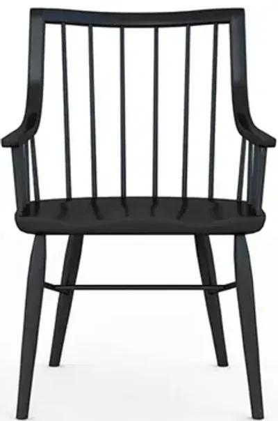 Frame Windsor Arm Chair Accent Black (Set of 2)