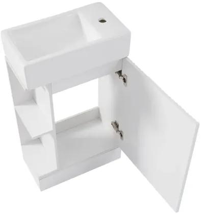 Merax Bathroom Vanity Cabinet with Two-tier Shelf