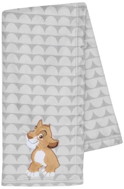 Lambs & Ivy Disney Baby THE LION KING Gray Fleece Appliqued Baby Blanket