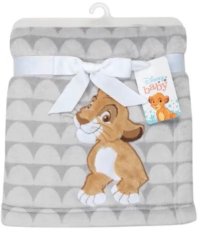 Lambs & Ivy Disney Baby THE LION KING Gray Fleece Appliqued Baby Blanket