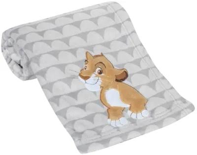 Lambs & Ivy Disney Baby THE LION KING Gray Fleece Appliqued Baby Blanket