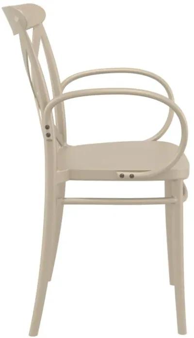 34.25" Taupe Brown Stackable Outdoor Patio XL Arm Chair