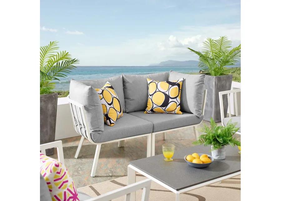 Riverside 2 Piece Outdoor Patio Aluminum Sectional Sofa Set-Benzara