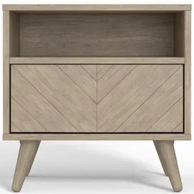 Wooden Chevron Nightstand