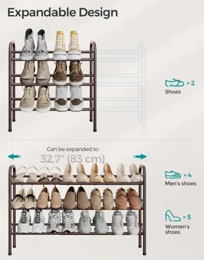 3-Tier Sturdy Metal Shoe Rack Organizer with Durable Shelves for Space-Saving Storage