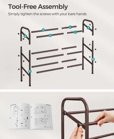 3-Tier Sturdy Metal Shoe Rack Organizer with Durable Shelves for Space-Saving Storage