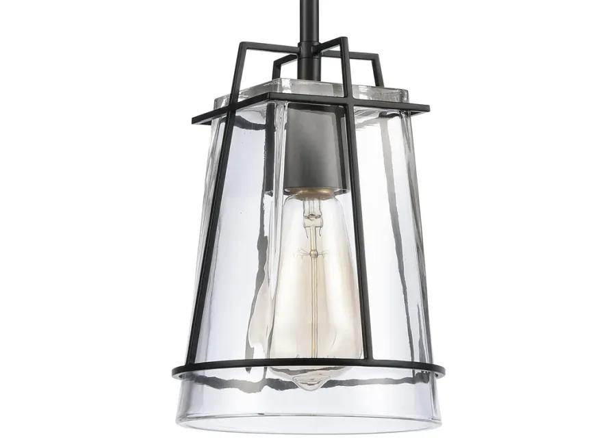 Square To Round 6'' Wide 1-Light Black Mini Pendant