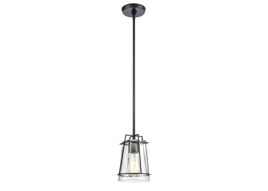 Square To Round 6'' Wide 1-Light Black Mini Pendant