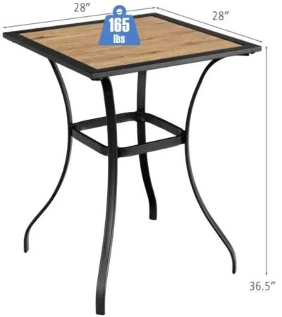 Hivvago Patio Square Bar Table for Garden Backyard